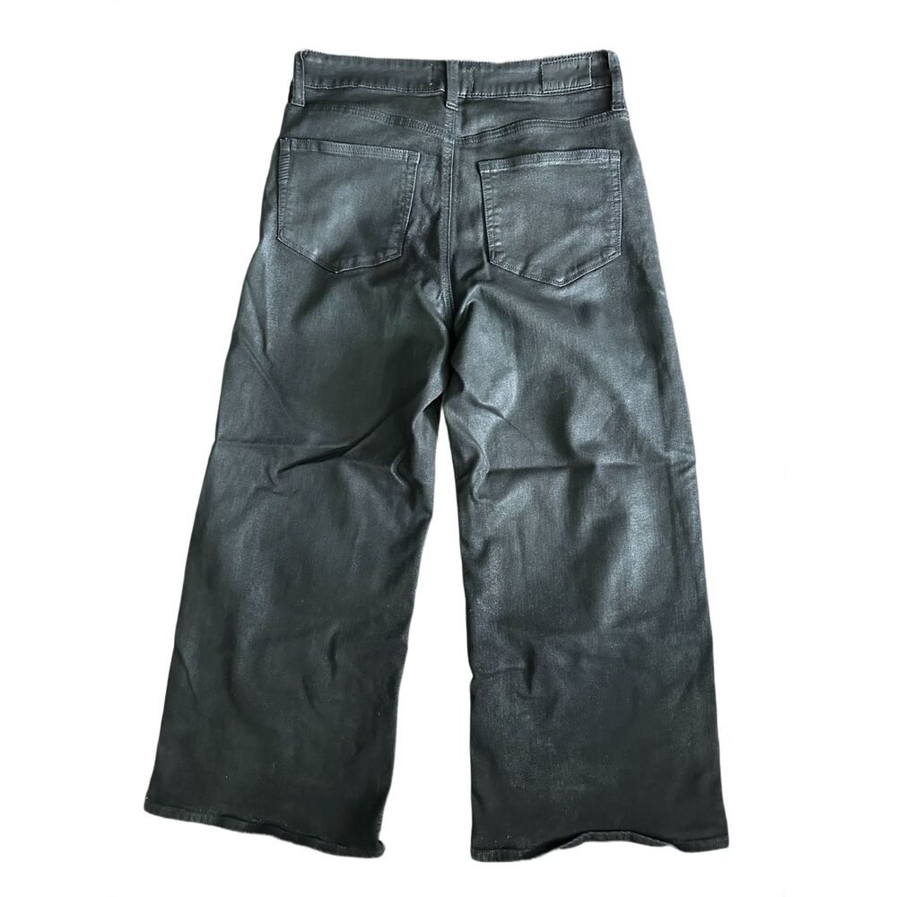 PAIGE Anessa Wide Leg Jean Black Fog Luxe Coating 31 - Picture 3 of 9